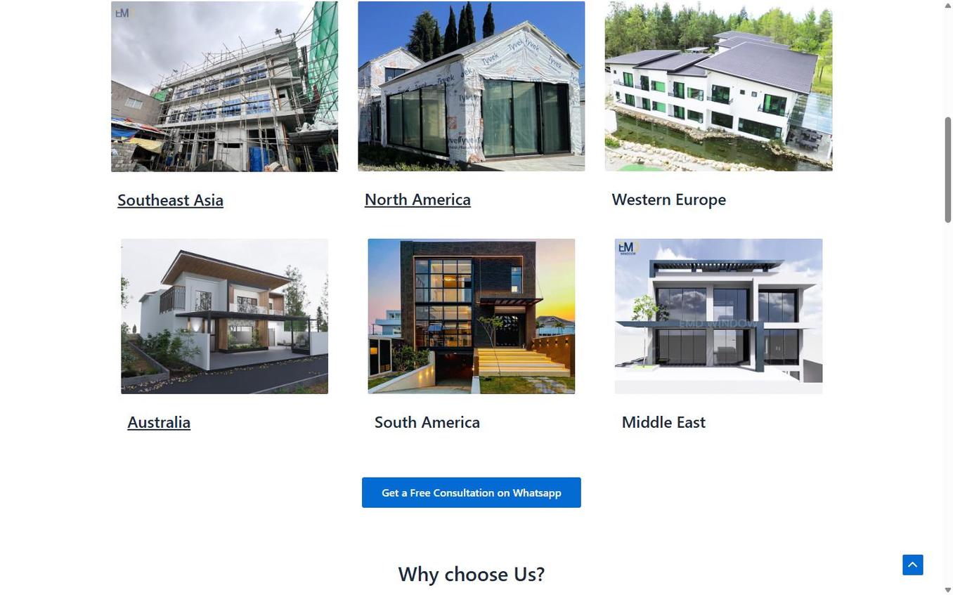 EZZO project gallery overview showing installations across Southeast Asia, North America, Western Europe, Australia, South America, and Middle East